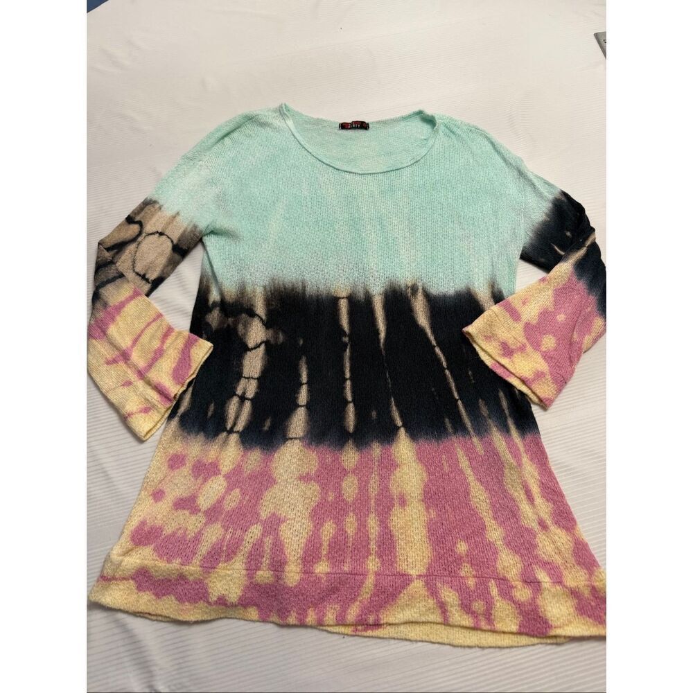 T Party Women’s Tie Dye Hippie Boho Chic Sweater Size Medium